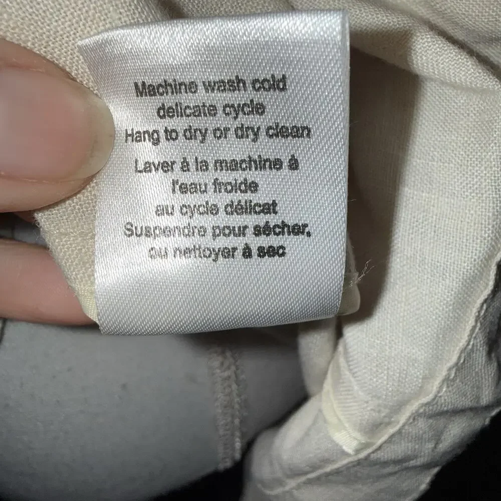 100% Linen Safari Shirt/jacket Utility Coastal Drawstring Waist Roll Tab L EUC - Picture 13 of 13